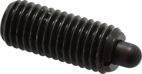 Vlier - 5/8-11, 1-1/2" Thread Length, 5/16" Plunger Projection, Steel Threaded Spring Plunger - 0.308 - 0.31" Max Plunger Diam, 1-1/2" Plunger Length, 10.5 Lb Init End Force, 25.5 Lb Final End Force - USA Tool & Supply