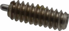 Vlier - 6-32, 3/8" Thread Length, 1/16" Plunger Projection, Stainless Steel Threaded Spring Plunger - 0.044 - 0.045" Max Plunger Diam, 3/8" Plunger Length, 1 Lb Init End Force, 1.6 Lb Final End Force - USA Tool & Supply