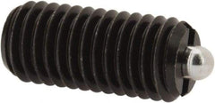 Vlier - M10 x 1.5, 0.866" Thread Length, 0.118" Plunger Projection, Steel Threaded Spring Plunger - 0.157" Max Plunger Diam, 0.866" Plunger Length, 2.02 Lb Init End Force, 7.87 Lb Final End Force - USA Tool & Supply