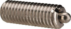 Vlier - M8 x 1.25, 0.866" Thread Length, 0.118" Plunger Projection, Stainless Steel Threaded Spring Plunger - 0.138" Max Plunger Diam, 0.866" Plunger Length, 5.62 Lb Init End Force, 15.74 Lb Final End Force - USA Tool & Supply