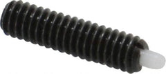 Vlier - 8-32, 5/8" Thread Length, 3/32" Plunger Projection, Steel Threaded Spring Plunger - 0.068 - 0.07" Max Plunger Diam, 5/8" Plunger Length, 2.7 Lb Init End Force, 7.3 Lb Final End Force - USA Tool & Supply