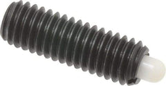 Vlier - 3/8-16, 1-1/8" Thread Length, 3/16" Plunger Projection, Steel Threaded Spring Plunger - 0.185 - 3/16" Max Plunger Diam, 1-1/8" Plunger Length, 5.5 Lb Init End Force, 14.5 Lb Final End Force - USA Tool & Supply