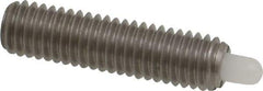 Vlier - 10-32, 3/4" Thread Length, 1/8" Plunger Projection, Stainless Steel Threaded Spring Plunger - 0.09 - 0.092" Max Plunger Diam, 3/4" Plunger Length, 2.9 Lb Init End Force, 11.1 Lb Final End Force - USA Tool & Supply