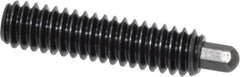 Vlier - 1/4-20, 1" Thread Length, 3/16" Plunger Projection, Steel Threaded Spring Plunger - 1/8 (Hex)" Max Plunger Diam, 1" Plunger Length, 1 Lb Init End Force, 4 Lb Final End Force, 1/8" Hex - USA Tool & Supply