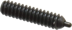 Vlier - 6-32, 17/32" Thread Length, 1/16" Plunger Projection, Steel Threaded Spring Plunger - 0.044 - 0.045" Max Plunger Diam, 17/32" Plunger Length, 1 Lb Init End Force, 1.6 Lb Final End Force, 0.063" Hex - USA Tool & Supply