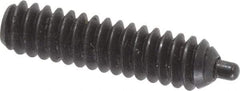 Vlier - 6-32, 17/32" Thread Length, 1/16" Plunger Projection, Steel Threaded Spring Plunger - 0.044 - 0.045" Max Plunger Diam, 17/32" Plunger Length, 0.5 Lb Init End Force, 1.5 Lb Final End Force, 0.063" Hex - USA Tool & Supply