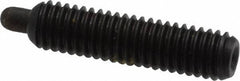 Vlier - 10-32, 3/4" Thread Length, 1/8" Plunger Projection, Steel Threaded Spring Plunger - 0.091 - 0.092" Max Plunger Diam, 3/4" Plunger Length, 2.9 Lb Init End Force, 11.1 Lb Final End Force, 0.063" Hex - USA Tool & Supply