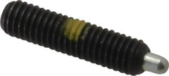 Vlier - 10-32, 3/4" Thread Length, 1/8" Plunger Projection, Steel Threaded Spring Plunger - 0.091 - 0.092" Max Plunger Diam, 3/4" Plunger Length, 1.3 Lb Init End Force, 2.7 Lb Final End Force, 0.063" Hex - USA Tool & Supply