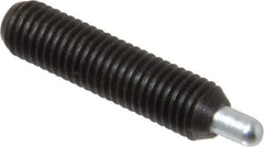 Vlier - 1/4-28, 1" Thread Length, 3/16" Plunger Projection, Steel Threaded Spring Plunger - 0.117 - 0.118" Max Plunger Diam, 1" Plunger Length, 1 Lb Init End Force, 4 Lb Final End Force, 0.079" Hex - USA Tool & Supply