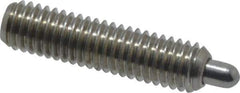 Vlier - 10-32, 3/4" Thread Length, 1/8" Plunger Projection, Stainless Steel Threaded Spring Plunger - 0.091 - 0.092" Max Plunger Diam, 3/4" Plunger Length, 2.9 Lb Init End Force, 11.1 Lb Final End Force, 0.063" Hex - USA Tool & Supply