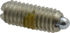 Vlier - 10-32, 0.468" Thread Length, 0.065" Plunger Projection, Steel Threaded Spring Plunger - 0.093" Max Plunger Diam, 0.468" Plunger Length, 0.75 Lb Init End Force, 2.5 Lb Final End Force - USA Tool & Supply