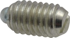 Vlier - 3/8-16, 5/8" Thread Length, 0.11" Plunger Projection, Steel Threaded Spring Plunger - 0.186" Max Plunger Diam, 0.625" Plunger Length, 1.5 Lb Init End Force, 5 Lb Final End Force - USA Tool & Supply