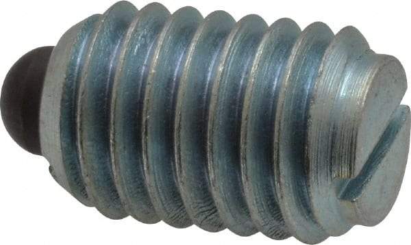 Vlier - 1/2-13, 3/4" Thread Length, 0.151" Plunger Projection, Steel Threaded Spring Plunger - 1/4" Max Plunger Diam, 0.75" Plunger Length, 5 Lb Init End Force, 28 Lb Final End Force - USA Tool & Supply