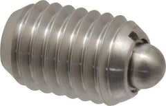 Vlier - 1/2-13, 3/4" Thread Length, 0.151" Plunger Projection, Stainless Steel Threaded Spring Plunger - 1/4" Max Plunger Diam, 0.75" Plunger Length, 5 Lb Init End Force, 28 Lb Final End Force - USA Tool & Supply