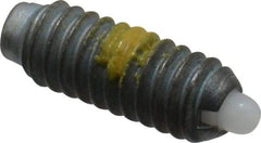 Vlier - 8-32, 7/16" Thread Length, 0.052" Plunger Projection, Steel Threaded Spring Plunger - 0.07" Max Plunger Diam, 0.437" Plunger Length, 1.5 Lb Init End Force, 4.75 Lb Final End Force - USA Tool & Supply