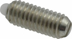 Vlier - 10-32, 0.468" Thread Length, 0.065" Plunger Projection, Steel Threaded Spring Plunger - 0.093" Max Plunger Diam, 0.468" Plunger Length, 0.75 Lb Init End Force, 2.5 Lb Final End Force - USA Tool & Supply