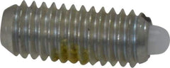 Vlier - 10-32, 0.468" Thread Length, 0.065" Plunger Projection, Steel Threaded Spring Plunger - 0.093" Max Plunger Diam, 0.468" Plunger Length, 0.75 Lb Init End Force, 2.5 Lb Final End Force - USA Tool & Supply