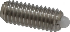 Vlier - 10-32, 0.468" Thread Length, 0.065" Plunger Projection, Stainless Steel Threaded Spring Plunger - USA Tool & Supply