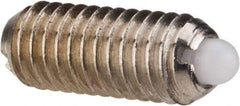 Vlier - 10-32, 0.468" Thread Length, 0.065" Plunger Projection, Stainless Steel Threaded Spring Plunger - 0.093" Max Plunger Diam, 0.468" Plunger Length, 1.75 Lb Init End Force, 6.25 Lb Final End Force - USA Tool & Supply