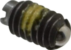 Vlier - 4-48, 0.062" Ball Diam, 0.187" Body Length, 0.02" Max Ball Reach, Threaded Ball Plunger - Steel Body, Steel Ball, 0.13 Lb Initial End Force, 0.5 Lb Final End Force, Locking Element - USA Tool & Supply