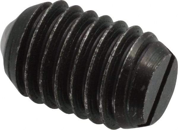 Vlier - 1/2-13, 0.281" Ball Diam, 0.75" Body Length, 0.072" Max Ball Reach, Threaded Ball Plunger - Steel Body, Steel Ball, 6 Lb Initial End Force, 12 Lb Final End Force, Locking Element - USA Tool & Supply