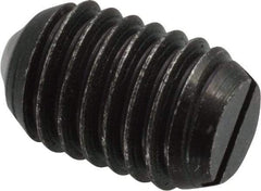 Vlier - 1/2-13, 0.281" Ball Diam, 0.75" Body Length, 0.072" Max Ball Reach, Threaded Ball Plunger - Steel Body, Steel Ball, 6 Lb Initial End Force, 12 Lb Final End Force, Locking Element - USA Tool & Supply