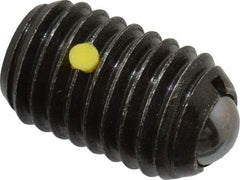 Vlier - 5/8-11, 0.375" Ball Diam, 0.984" Body Length, 0.096" Max Ball Reach, Threaded Ball Plunger - Steel Body, Steel Ball, 9 Lb Initial End Force, 18 Lb Final End Force, Locking Element - USA Tool & Supply