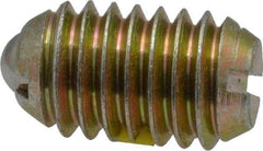 Vlier - 3/8-16, 0.188" Ball Diam, 0.625" Body Length, 0.048" Max Ball Reach, Threaded Ball Plunger - Steel Body, Steel Ball, 6 Lb Initial End Force, 21 Lb Final End Force, Locking Element - USA Tool & Supply
