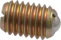 Vlier - 1/2-13, 0.281" Ball Diam, 0.75" Body Length, 0.072" Max Ball Reach, Threaded Ball Plunger - Steel Body, Steel Ball, 6 Lb Initial End Force, 30 Lb Final End Force - USA Tool & Supply
