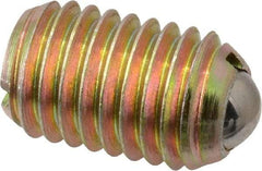 Vlier - 5/8-11, 0.375" Ball Diam, 0.984" Body Length, 0.096" Max Ball Reach, Threaded Ball Plunger - Steel Body, Steel Ball, 7 Lb Initial End Force, 50 Lb Final End Force - USA Tool & Supply
