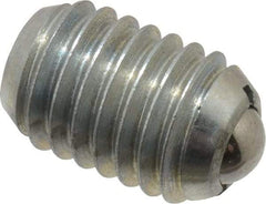 Vlier - 1/2-13, 0.281" Ball Diam, 0.75" Body Length, 0.072" Max Ball Reach, Threaded Ball Plunger - Steel Body, Steel Ball, 3 Lb Initial End Force, 6 Lb Final End Force - USA Tool & Supply