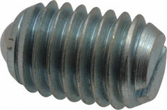 Vlier - 1/2-13, 0.281" Ball Diam, 0.75" Body Length, 0.072" Max Ball Reach, Threaded Ball Plunger - Steel Body, Steel Ball, 3 Lb Initial End Force, 6 Lb Final End Force, Locking Element - USA Tool & Supply