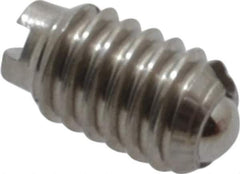 Vlier - 4-48, 0.062" Ball Diam, 0.187" Body Length, 0.02" Max Ball Reach, Threaded Ball Plunger - Stainless Steel Body, Stainless Steel Ball, 0.13 Lb Initial End Force, 0.5 Lb Final End Force - USA Tool & Supply