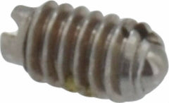 Vlier - 4-48, 0.062" Ball Diam, 0.187" Body Length, 0.02" Max Ball Reach, Threaded Ball Plunger - Stainless Steel Body, Stainless Steel Ball, 0.13 Lb Initial End Force, 0.5 Lb Final End Force, Locking Element - USA Tool & Supply