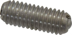 Vlier - 10-32, 0.094" Ball Diam, 0.513" Body Length, 0.025" Max Ball Reach, Threaded Ball Plunger - Stainless Steel Body, Stainless Steel Ball, 1.5 Lb Initial End Force, 3 Lb Final End Force, Locking Element - USA Tool & Supply