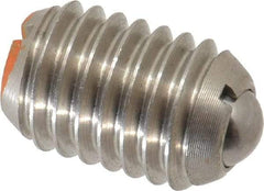 Vlier - 1/2-13, 0.281" Ball Diam, 0.75" Body Length, 0.072" Max Ball Reach, Threaded Ball Plunger - Stainless Steel Body, Stainless Steel Ball, 6 Lb Initial End Force, 30 Lb Final End Force - USA Tool & Supply