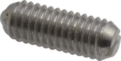 Vlier - 10-32, 0.094" Ball Diam, 0.513" Body Length, 0.025" Max Ball Reach, Threaded Ball Plunger - Stainless Steel Body, Stainless Steel Ball, 0.5 Lb Initial End Force, 1.5 Lb Final End Force - USA Tool & Supply