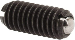 Vlier - M4x0.7, 2.5mm Ball Diam, 9mm Body Length, 0.8mm Max Ball Reach, Threaded Ball Plunger - Steel Body, Steel Ball, 0.9 Lb Initial End Force, 2.25 Lb Final End Force - USA Tool & Supply