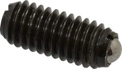 Vlier - M6x1.0, 3.5mm Ball Diam, 14mm Body Length, 1mm Max Ball Reach, Threaded Ball Plunger - Steel Body, Steel Ball, 2.02 Lb Initial End Force, 2.92 Lb Final End Force - USA Tool & Supply