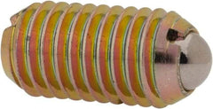 Vlier - M10x1.5, 6mm Ball Diam, 19mm Body Length, 2mm Max Ball Reach, Threaded Ball Plunger - Steel Body, Steel Ball, 13.49 Lb Initial End Force, 20.23 Lb Final End Force - USA Tool & Supply