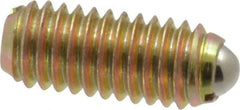 Vlier - M6x1.0, 3.5mm Ball Diam, 14mm Body Length, 1mm Max Ball Reach, Threaded Ball Plunger - Steel Body, Steel Ball, 6.29 Lb Initial End Force, 9 Lb Final End Force - USA Tool & Supply