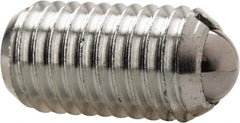 Vlier - M12x1.75, 8mm Ball Diam, 22mm Body Length, 2.5mm Max Ball Reach, Threaded Ball Plunger - Steel Body, Steel Ball, 2.25 Lb Initial End Force, 4.5 Lb Final End Force - USA Tool & Supply