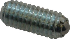 Vlier - M6x1.0, 3.5mm Ball Diam, 14mm Body Length, 1mm Max Ball Reach, Threaded Ball Plunger - Steel Body, Steel Ball, 0.45 Lb Initial End Force, 1.35 Lb Final End Force - USA Tool & Supply