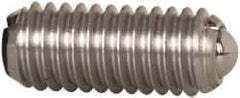 Vlier - M6x1.0, 3.5mm Ball Diam, 14mm Body Length, 1mm Max Ball Reach, Threaded Ball Plunger - Stainless Steel Body, Stainless Steel Ball, 2.02 Lb Initial End Force, 2.92 Lb Final End Force - USA Tool & Supply