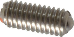 Vlier - M6x1.0, 3.5mm Ball Diam, 14mm Body Length, 1mm Max Ball Reach, Threaded Ball Plunger - Stainless Steel Body, Stainless Steel Ball, 6.29 Lb Initial End Force, 9 Lb Final End Force - USA Tool & Supply