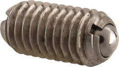 Vlier - M8x1.25, 5mm Ball Diam, 16mm Body Length, 1.5mm Max Ball Reach, Threaded Ball Plunger - Stainless Steel Body, Stainless Steel Ball, 9 Lb Initial End Force, 13.49 Lb Final End Force, Locking Element - USA Tool & Supply
