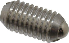 Vlier - M10x1.5, 6mm Ball Diam, 19mm Body Length, 2mm Max Ball Reach, Threaded Ball Plunger - Stainless Steel Body, Stainless Steel Ball, 1.8 Lb Initial End Force, 3.37 Lb Final End Force - USA Tool & Supply