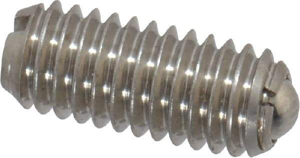 Vlier - M6x1.0, 3.5mm Ball Diam, 14mm Body Length, 1mm Max Ball Reach, Threaded Ball Plunger - Stainless Steel Body, Stainless Steel Ball, 0.45 Lb Initial End Force, 1.35 Lb Final End Force - USA Tool & Supply
