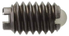 Vlier - 8-36, 0.094" Ball Diam, 0.344" Body Length, 0.025" Max Ball Reach, Threaded Ball Plunger - Steel Body, Nylon Ball, 0.5 Lb Initial End Force, 1.25 Lb Final End Force, Locking Element - USA Tool & Supply