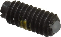 Vlier - 6-40, 0.078" Ball Diam, 0.312" Body Length, 0.023" Max Ball Reach, Threaded Ball Plunger - Steel Body, Nylon Ball, 0.5 Lb Initial End Force, 1 Lb Final End Force, Locking Element - USA Tool & Supply